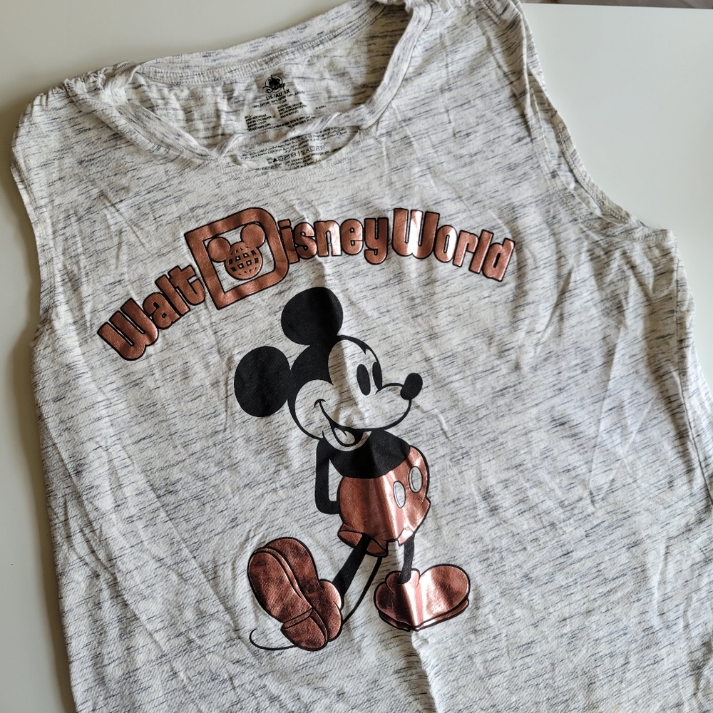 Grey and Rose Gold Walt Disney World Tank Top - Size 1X